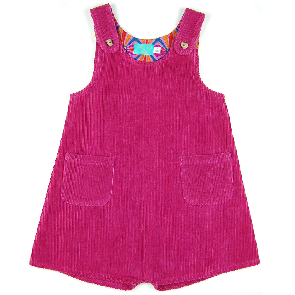 Lucky Romper Raspberry Corduroy Organic