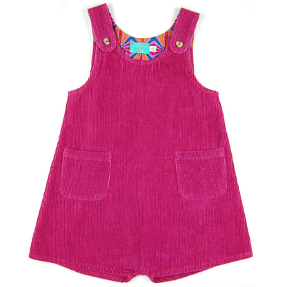 Lucky Romper Raspberry Corduroy Organic
