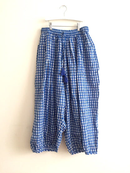 Carmen WOMAN pants Gingham Blue
