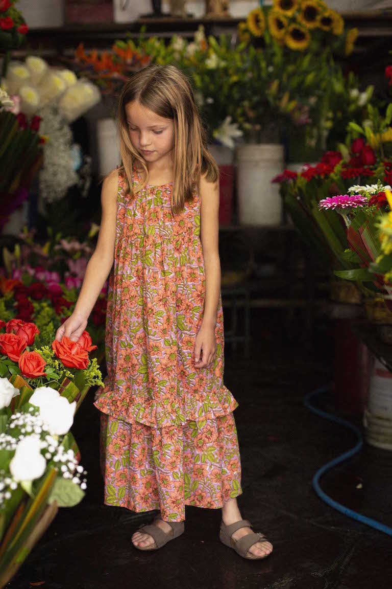GIRL DRESS- Colette Strawberry gingham girl maxi dress