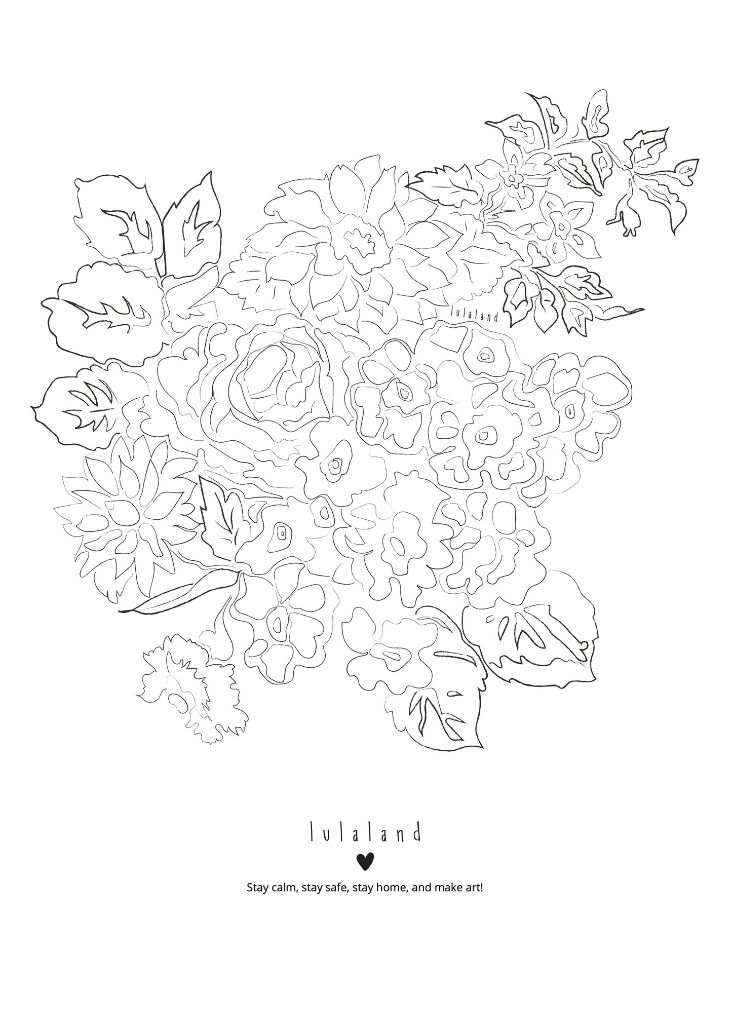FREE Printable coloring lulaland Flowers Nr 1- Download it!